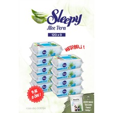 Sleepy 9 Al 8 Öde Aloe Vera Islak Havlu 120'LI ve Rosıe