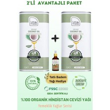 Las Frutas Organik Yemeklik Hindistan Cevizi Yağı 1 Litre 2'li Doğal & Soğuk Sıkım