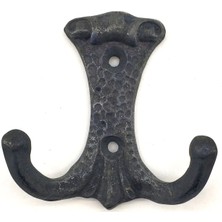 Skygo Antika Tarz Dekoratif Pirinç Anıt Çiftli Vestiyer Askı - 85x72 mm, Oksit