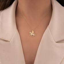 Hakan Mücevherat Taşlı Unicorn 14 Ayar Altın Kolye