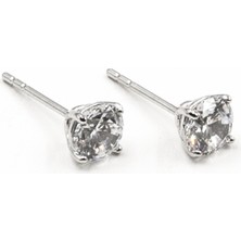 Sose Moda Zirkon Taşlı Xuping Tek Taş Damla Küpe - Gümüş