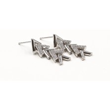 Sose Moda Üçgen Tasarım Zirkon Taşlı Xuping Çavuş Model Küpe - Gümüş