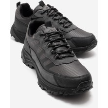 Ccway Erkek Yan Desenli Trekking Ayakkabı ; Siyah Füme