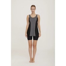 Lapieno Kalın Askılı Taytlı Su Tutmayan Kumaş Kadın Taytlı Mayo 3602