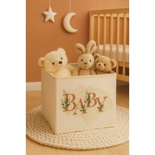 Baby Yazı Baskılı Çok Amaçlı Oyuncak Saklama Kutusu Katlanır Düzenleyici 30X30X30