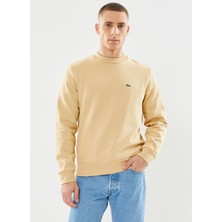 Lacoste Erkek Standart Fit Bisiklet Yaka Bej Sweatshirt
