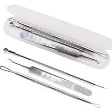 Paslanmaz Çelik Siyah Nokta Sivilce ve Akne Temizleyici Set 3'lü Kit (4887)