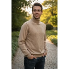 Mandala Tekstil Boğazlı Desenli Erkek Triko Kazak