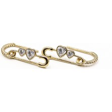 Sose Moda Zirkon Taşlı Modern Ataç Model Xuping Küpe - Gold