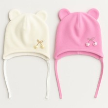 Greenmoon Dış Kısmı Polar Iç Kımsı %100 Pamuk 2'li Bebek Bere