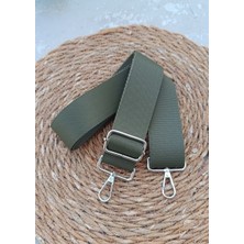 Nga's Yeşil Yüksek Kaliteli Ayarlanabilir Çanta Askısı, Çapraz Çanta Askısı Gümüş Toka Detaylı Omuz Askısı