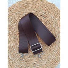 Nga's Acı Kahverengi Yüksek Kaliteli Ayarlanabilir Çanta Askısı, Çapraz Çanta Askısı Gümüş Toka Detaylı Omuz Askısı