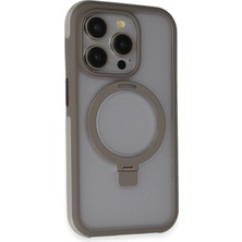 Techmrt Joko Iphone 15 Pro Zorda Airbag Magsafe Standlı Kapak - Titan Gri