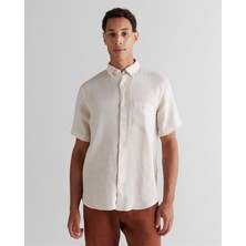 Gant Erkek Bej Regular Fit Klasik Yaka Keten Gömlek 3250077.277
