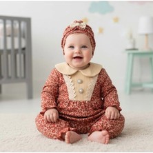 Geny Baby Leoparlı Mevsimlik Tulum Bandana Hediyeli 2'li Kombin