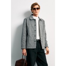 Çizgi Triko Erkek Kışlık Kumaş Hırka Çizgili Desenli Klasik Kalıp - 5234G