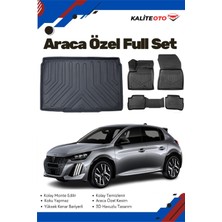Ko Kaliteoto Peugeot 208 Elektrikli 2025 Model Yumuşak Paspas+Bagaj Havuzu Setii Prox