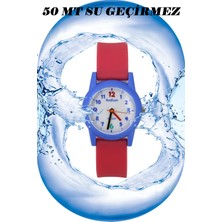 Çocuk Kol Saati Su Geçirmez Rodium Analaog (2213) (Narçiçeği-Mavi)