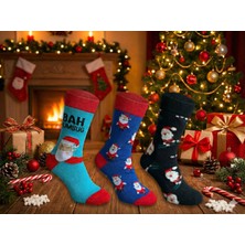 Biricik İç Giyim Biricik Iç Giyim Yeni Yıl, Yılbaşı, Noel, Kırmızı Renkli,noel Babalı, Desenli Erkek Çorap 3 Lü Paket (3 Adet)