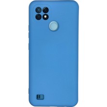 Techmrt Newface Realme C21 Kılıf Nano Içi Kadife Silikon - Mavi
