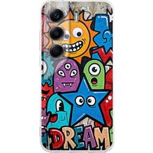 PrintiFy Tecno Camon 40 Pro ile Uyumlu Grafiti Dream Street Tasarımlı Şeffaf Silikon Kılıf