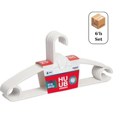 Huub Hanger Collection 6 Adet Plastik Organizer Askı, Plastik Askı, Elbise Askısı, Kıyafet Askısı, Kancalı Askı