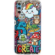 PrintiFy Honor 20 ile Uyumlu Grafiti Create Art Tasarımlı Şeffaf Silikon Kılıf