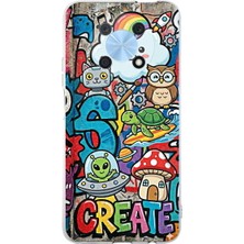 PrintiFy Huawei Nova Y90 ile Uyumlu Grafiti Create Art Tasarımlı Şeffaf Silikon Kılıf