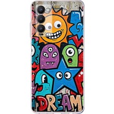 PrintiFy Tecno Camon 18P ile Uyumlu Grafiti Dream Street Tasarımlı Şeffaf Silikon Kılıf