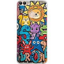 PrintiFy Huawei P Smart ile Uyumlu Grafiti Star Team Tasarımlı Şeffaf Silikon Kılıf