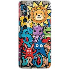 PrintiFy Xiaomi Mi 10 Ultra ile Uyumlu Grafiti Star Team Tasarımlı Şeffaf Silikon Kılıf