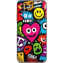 PrintiFy Huawei P40 Lite ile Uyumlu Grafiti Aşk Tasarımlı Şeffaf Silikon Kılıf