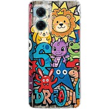 PrintiFy Redmi Note 11E ile Uyumlu Grafiti Star Team Tasarımlı Şeffaf Silikon Kılıf