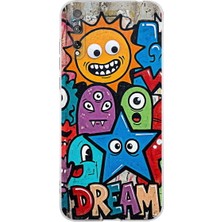 PrintiFy Huawei P Smart S ile Uyumlu Grafiti Dream Street Tasarımlı Şeffaf Silikon Kılıf
