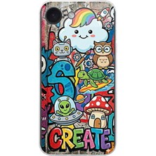 PrintiFy iPhone 17 Air ile Uyumlu Grafiti Create Art Tasarımlı Şeffaf Silikon Kılıf