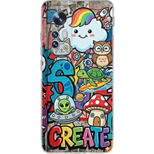 PrintiFy Xiaomi Mi 12 Lite ile Uyumlu Grafiti Create Art Tasarımlı Şeffaf Silikon Kılıf