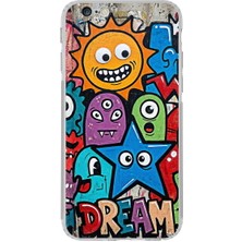 PrintiFy iPhone 6s ile Uyumlu Grafiti Dream Street Tasarımlı Şeffaf Silikon Kılıf