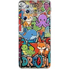 PrintiFy Xiaomi Mi 13 Lite ile Uyumlu Grafiti Mini Tasarımlı Şeffaf Silikon Kılıf
