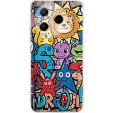 PrintiFy Tecno Camon 30 Pro 5g ile Uyumlu Grafiti Star Team Tasarımlı Şeffaf Silikon Kılıf