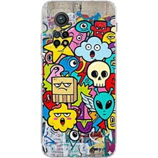 PrintiFy Xiaomi Mi 10 T Pro ile Uyumlu Grafiti Doodle Tasarımlı Şeffaf Silikon Kılıf