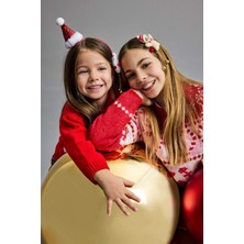 DeFacto Kız Çocuk Yılbaşı Temalı Bisiklet Yaka Triko Kazak F5071A825WN