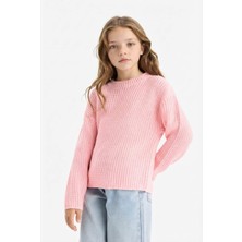 DeFacto Standart Fit Bisiklet Yaka Triko Kazak Kız Çocuk C6909A825AU