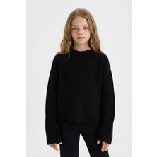 DeFacto Standart Fit Bisiklet Yaka Triko Kazak Kız Çocuk C6909A825AU