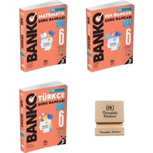 Model Eğitim Yayıncılık Model Eğitim 6. Sınıf Banko Matematik Fen Bilimleri ve Türkçe Soru Bankası 3lü Set + Telefon Standı