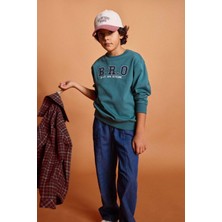 DeFacto 2'li Takım Baskılı Sweatshirt Jean Pantolon Erkek Çocuk G4680A825WN