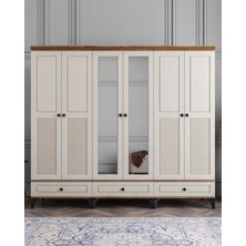 Miracool Panjur Fix 6 Kapılı Dolap / %100 Mdf / Çam-Aytaşı