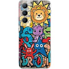 PrintiFy Realme C65 ile Uyumlu Grafiti Star Team Tasarımlı Şeffaf Silikon Kılıf