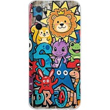 PrintiFy Oppo A16 ile Uyumlu Grafiti Star Team Tasarımlı Şeffaf Silikon Kılıf