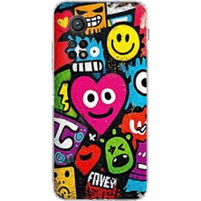 PrintiFy Xiaomi Mi 10 T ile Uyumlu Grafiti Aşk Tasarımlı Şeffaf Silikon Kılıf