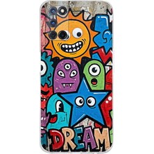 PrintiFy Oppo A52 ile Uyumlu Grafiti Dream Street Tasarımlı Şeffaf Silikon Kılıf